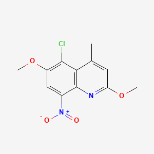 5-CHLORO-2,6-DIMETHOXY-4-METHYL-8-NITROQUINOLINE structure, CAS 189746-21-2