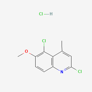2,5-dichloro-6-methoxy-4-methylquinoline hydrochloride structure, CAS 189746-18-7