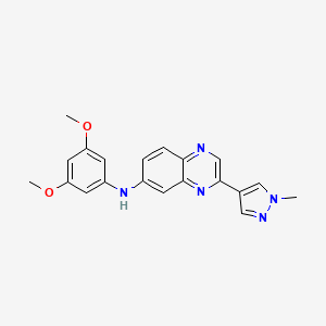 N-(3,5-dimethoxyphenyl)-3-(1-methyl-1H-pyrazol-4-yl)quinoxalin-6-amine structure, CAS 1346133-39-8