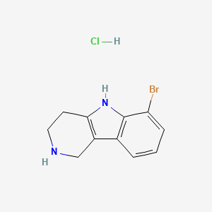 1H-Pyrido[4,3-b]indole, 6-bromo-2,3,4,5-tetrahydro-, hydrochloride (1:1) structure, CAS 1059630-11-3