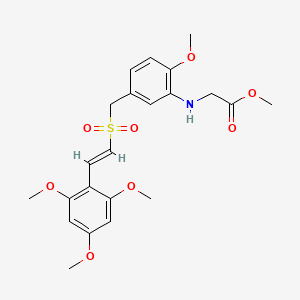 (E)-Methyl 2-(2-Methoxy-5-((2′,4′,6′-triMethoxystyrylsulfonyl)Methyl)phenylaMino)acetate structure, CAS 592542-61-5