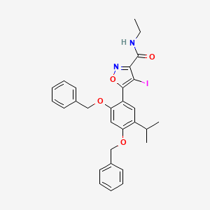5-(2,4-bis(benzyloxy)-5-isopropylphenyl)-N-ethyl-4-iodoisoxazole-3-carboxaMide structure, CAS 747414-22-8