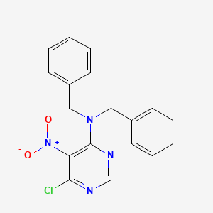 N,N-dibenzyl-6-chloro-5-nitropyrimidine-4-amine structure, CAS 882272-97-1