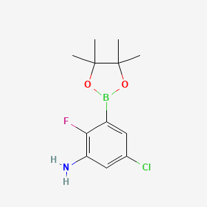 BenzenaMine, 5-chloro-2-fluoro-3-(4,4,5,5-tetraMethyl-1,3,2-dioxaborolan-2-yl)- structure, CAS 1269232-96-3