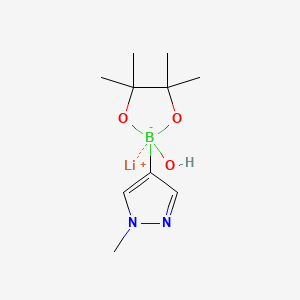 lithium 2-hydroxy-4,4,5,5-tetramethyl-2-(1-methyl-1H-pyrazol-4-yl)-1,3,2-dioxaborolan-2-uide structure, CAS 1173889-20-7