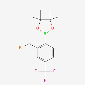 2-broMoMethyl-4-trifluoroMethylbenzene boronic ester structure, CAS 1030832-46-2
