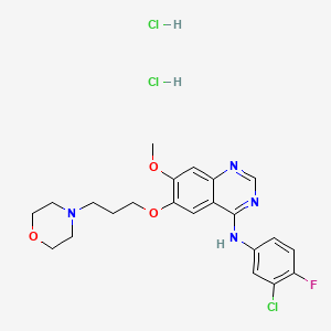 4-(3-Chloro-4-fluorophenylamino)-7-methoxy-6-[3-(4-morpholinyl)propoxy]quinazoline dihydrochloride structure, CAS 184475-56-7
