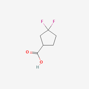 3,3-Difluorocyclopentaecarboxylic acid structure, CAS 1260897-05-9
