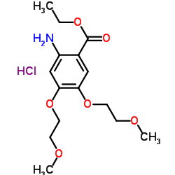 2-Amino-4,5-bis(2-methoxyethoxy)benzoic acid ethyl ester hydrochloride structure, CAS 183322-17-0