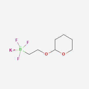 Potassium trifluoro(2-((tetrahydro-2H-pyran-2-yl)oxy)ethyl)borate structure, CAS 1408168-76-2