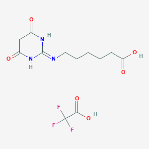 6-(4,6-DIOXO-1,4,5,6-TETRAHYDROPYRIMIDIN-2-YL-AMINO)HEXANOIC ACID TRIFLUOROACETATE structure, CAS 1185302-11-7