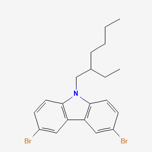 3,6-dibroMo-9-(2-ethylhexyl)-9H-carbazole structure, CAS 173063-52-0