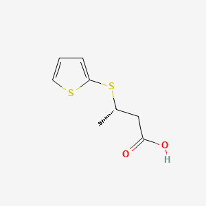 (3S)-3-(2-thienylthio)butanoic acid structure, CAS 133359-80-5