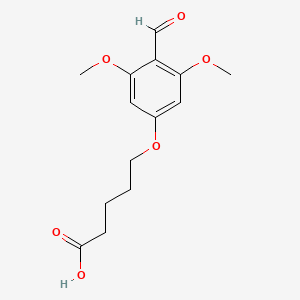 5-(4-formyl-3,5-dimethoxyphenoxy)pentanoic acid structure, CAS 115109-59-6