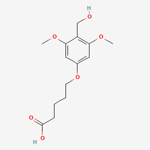 5-(4-Hydromethyl-3,5-dimethoxyphenoxy)pentanoic acid structure, CAS 134020-55-6