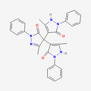 3H-Pyrazol-3-one, 2,4-dihydro-4,4-bis(5-hydroxy-3-Methyl- 1-phenyl-1H-pyrazol-4-yl)-5-Methyl-2-phenyl- structure, CAS 124009-63-8