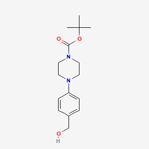 TERT-BUTYL 4-[4-(HYDROXYMETHYL)PHENYL]TETRAHYDRO-1(2H)-PYRAZINECARBOXYLATE structure, CAS 158985-37-6
