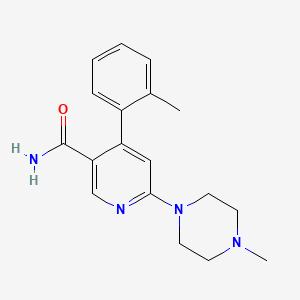 3-PYRIDINECARBOXAMIDE, 4-(2-METHYLPHENYL)-6-(4-METHYL-1-PIPERAZINYL)- structure, CAS 342417-01-0