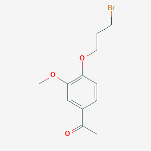 1-(4-(3-bromopropoxy)- 3-methoxyphenyl)ethanone structure, CAS 3245-49-6