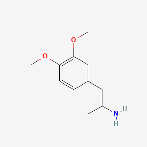 3,4-dimethoxy-alpha-methylphenethylamine structure, CAS 120-26-3