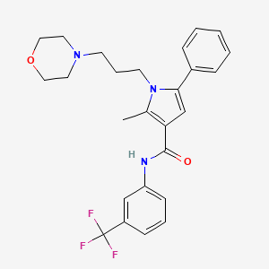 2-Methyl-1-[3-(4-morpholinyl)propyl]-5-phenyl-N-[3-(trifluoromethyl)phenyl]-1H-pyrrole-3-carboxamide structure, CAS 883031-03-6