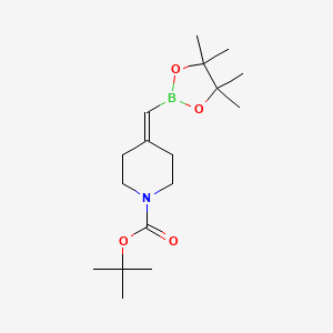 tert-Butyl 4-((4,4,5,5-tetramethyl-1,3,2-dioxaborolan-2-yl)methylene)piperidine-1-carboxylate structure, CAS 1425970-61-1