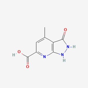 4-methyl-3-oxo-2,3-dihydro-1H-pyrazolo[3,4-b]pyridine-6-carboxylic acid structure, CAS 862273-50-5