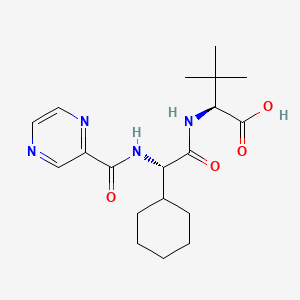 (2S)-2-Cyclohexyl-N-(2-pyrazinylcarbonyl)glycyl-3-Methyl-L-valine structure, CAS 402958-96-7