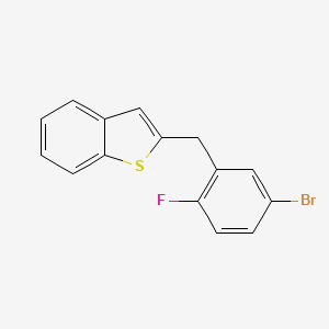 Benzo[b]thiophene, 2-[(5-broMo-2-fluorophenyl)Methyl]- structure, CAS 1034305-17-3