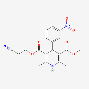 1,4-Dihydro-2,6-dimethyl-4-(3-nitrophenyl)-3,5-pyridinedicarboxylic Acid 3-(2-Cyanoethyl) 5-Methyl Ester structure, CAS 75130-24-4