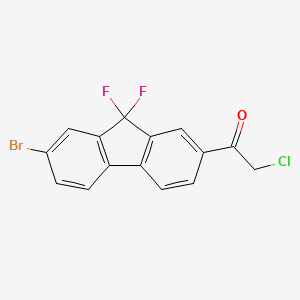 1-(7-broMo-9,9-difluoro-9H-fluoren-2-yl)-2-chloro-Ethanone structure, CAS 1378387-81-5