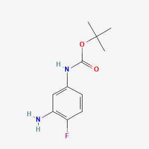 (3-AMINO-4-FLUORO-PHENYL)-CARBAMIC ACID TERT-BUTYL ESTER structure, CAS 361548-95-0