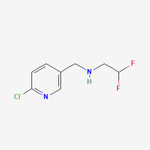 [(6-chloropyridin-3-yl)methyl](2,2-difluoroethyl)amine structure, CAS 1003859-14-0