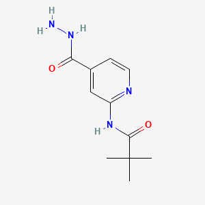 N-(4-HYDRAZINOCARBONYL-PYRIDIN-2-YL)-2,2-DIMETHYL-PROPIONAMIDE structure, CAS 470463-39-9