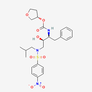 [(1S,2R)-3-[[(4-Nitrophenyl)sulfonyl](2-methylpropyl)amino]-2-hydroxy-1-phenylmethyl)propyl]carbamic Acid, (3S)-Tetrahydro-3-furanyl Ester structure, CAS 160231-69-6