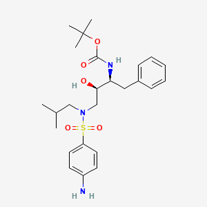 [(1S,2R)-1-Benzyl-2-hydroxy-3-[isobutyl-[(4-aminophenyl)sulfonyl]amino] propyl]-carbamic Acid tert-Butyl Ester structure, CAS 183004-94-6