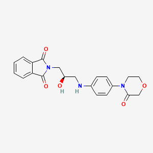 1H-ISOINDOLE-1,3(2H)-DIONE, 2-[(2R)-2-HYDROXY-3-[[4-(3-OXO-4-MORPHOLINYL)PHENYL]AMINO]PROPYL]- structure, CAS 446292-07-5
