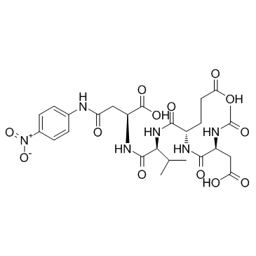 N-Acetyl-L-α-aspartyl-L-α-glutamyl-L-valyl-N-(4-nitrophenyl)-L-asparagine structure, CAS 189950-66-1