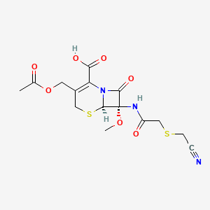 7-[[[(CyanoMethyl)thio]acetyl]aMino]-7-Methoxy Cephalosporanic Acid structure, CAS 56796-16-8