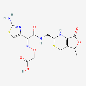 2-[[(Z)-[1-(2-aMino-4-thiazolyl)-2-[[[(2R,5RS)-5-Methyl-7-oxo-1,2,5,7-tetrahydro-4H-furo[3,4-d][1,3]thiazin-2-yl]Methyl]aMino]-2-oxoethylidene]aMino]oxy]acetic Acid structure, CAS 1335475-19-8