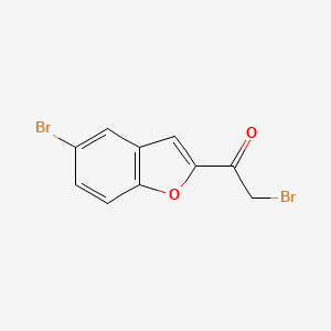 2-BROMO-1-(5-BROMO-1-BENZOFURAN-2-YL)-1-ETHANONE structure, CAS 7039-76-1