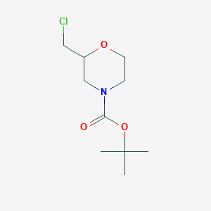 4-Morpholinecarboxylic acid, 2-(chloroMethyl)-, 1,1-diMethylethyl ester structure, CAS 650579-38-7