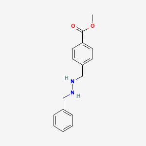 methyl 4-((2-benzylhydrazinyl)methyl)benzoate structure, CAS 1392879-15-0