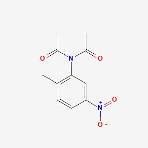 N-acetyl-N-(2-methyl-5-nitrophenyl)acetamide structure, CAS 91573-24-9
