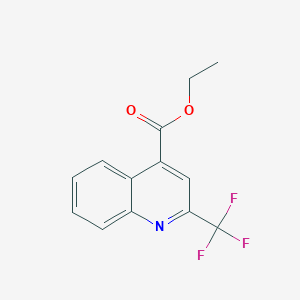 4-Quinolinecarboxylic acid, 2-(trifluoromethyl)-, ethyl ester structure, CAS 1185292-57-2
