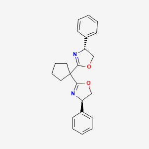 (4R,4'R)-2,2'-(Cyclopentane-1,1-diyl)-bis(4-phenyl-4,5-dihydrooxazole) structure, CAS 1246401-49-9