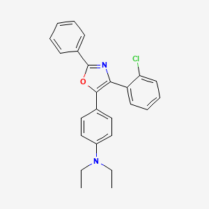 4-[4-(2-chlorophenyl)-2-phenyloxazol-5-yl]-N,N-diethylaniline structure, CAS 55766-52-4