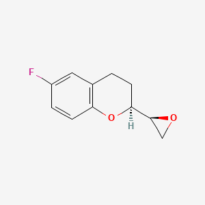 (2R)-rel-6-Fluoro-3,4-dihydro-2-[(2S)-2-oxiranyl]-2H-1-benzopyran structure, CAS 793669-26-8