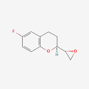 (2R)-rel-6-Fluoro-3,4-dihydro-2-(2R)-2-oxiranyl-2H-1-benzopyran structure, CAS 876514-31-7
