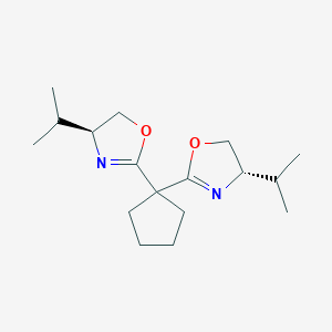 (4S,4'S)-2,2'-(Cyclopentane-1,1-diyl)-bis(4-isopropyl-4,5-dihydrooxazole) structure, CAS 1379452-52-4